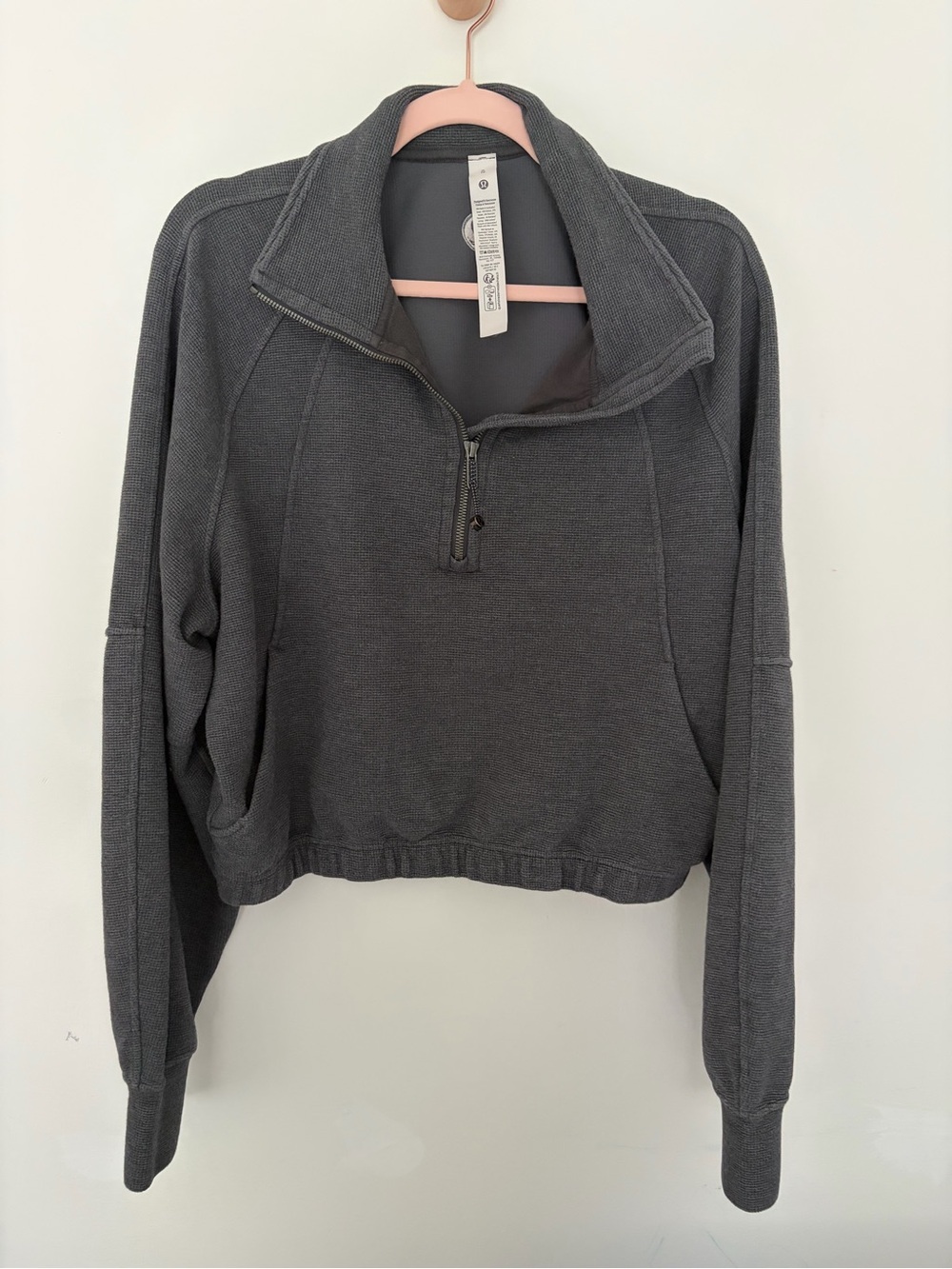Lululemon Scuba Cropped Funnel-Neck Half Zip Waffle XL
